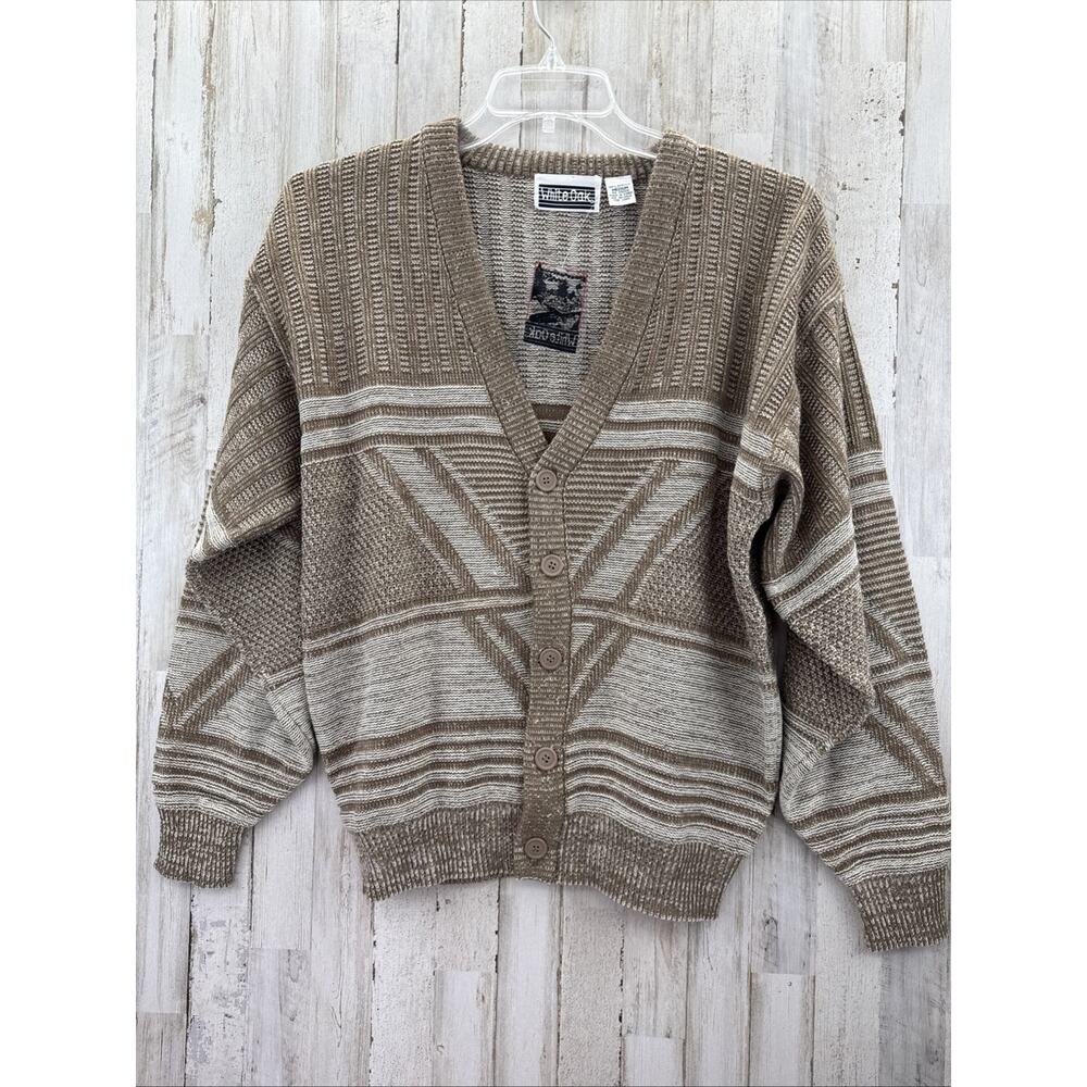 VTG Knit Button Front Sweater Cardigan Size M Grandma Core Boho Boyfriend NWT